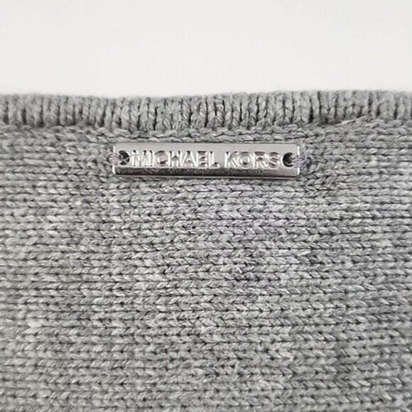 Michael Kors Women's Grey Knit Pullover Longline Sweater Side Zips Cotton Size M - Picture 10 of 13